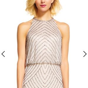 Adrianna Papell gold beaded dress. Size 2
